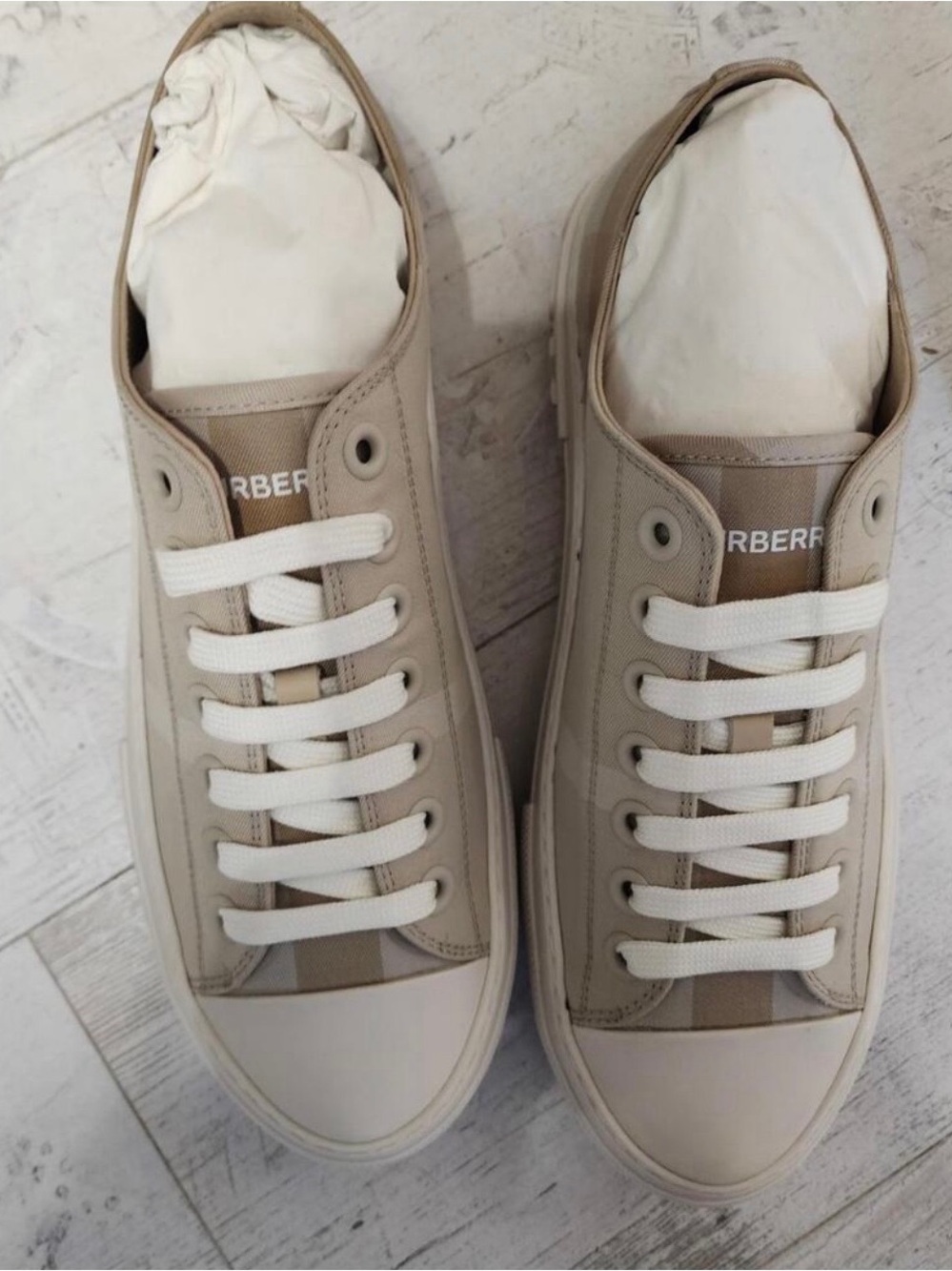 Burberry Jack Vintage Check Platform Low Top Sneakers Brand New - Picture 3 of 7